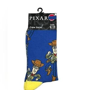 Disney Pixar Toy Story Woody Crew Socks Size 9–13 NWT